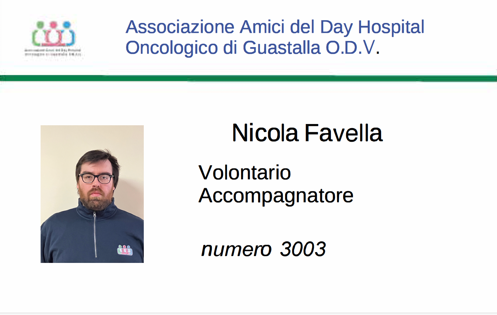 NICOLA, nuovo volontario per il servizio “Accompagnamento pazienti”